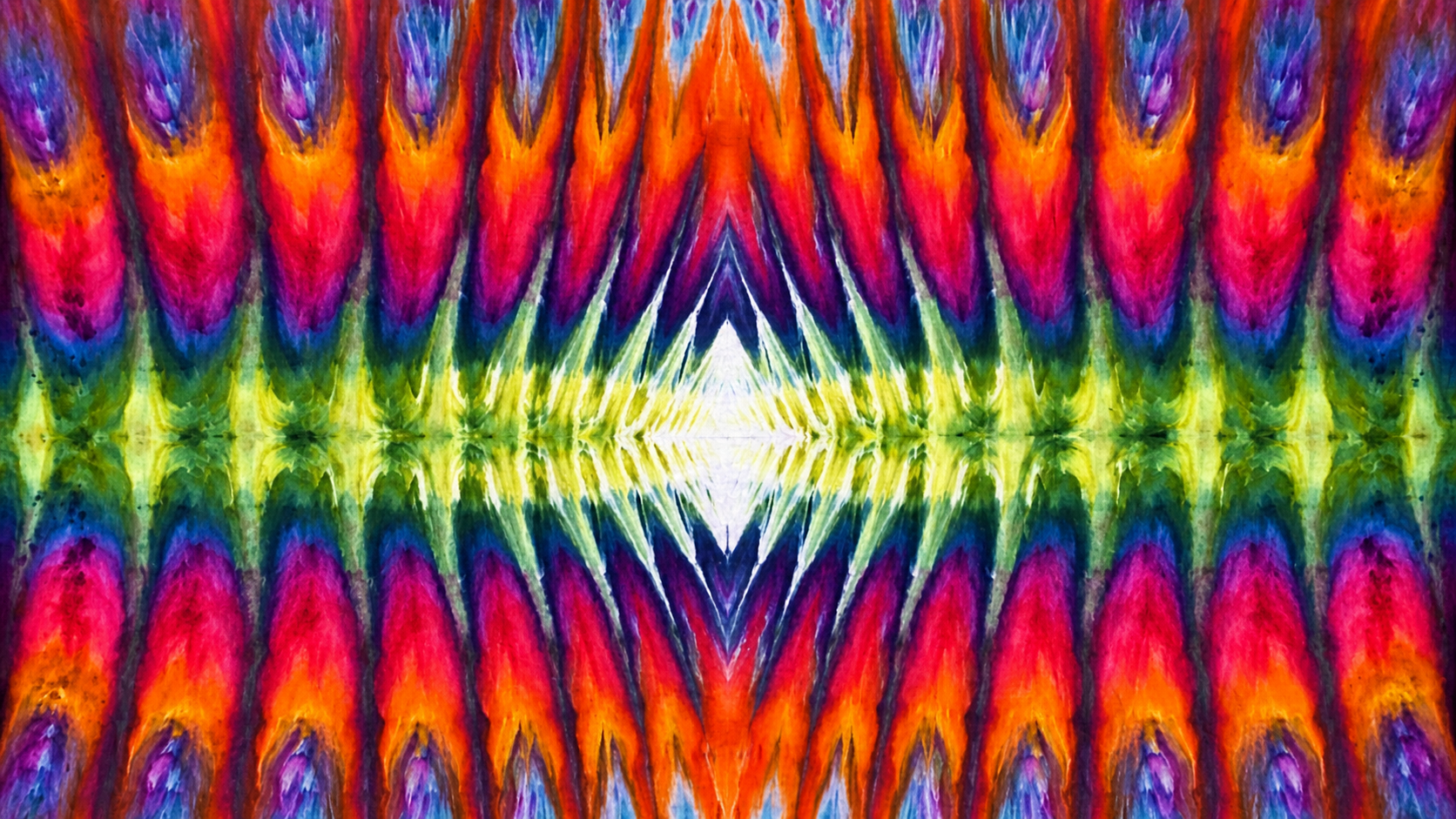 Vibrant tie-dye tapestry artwork